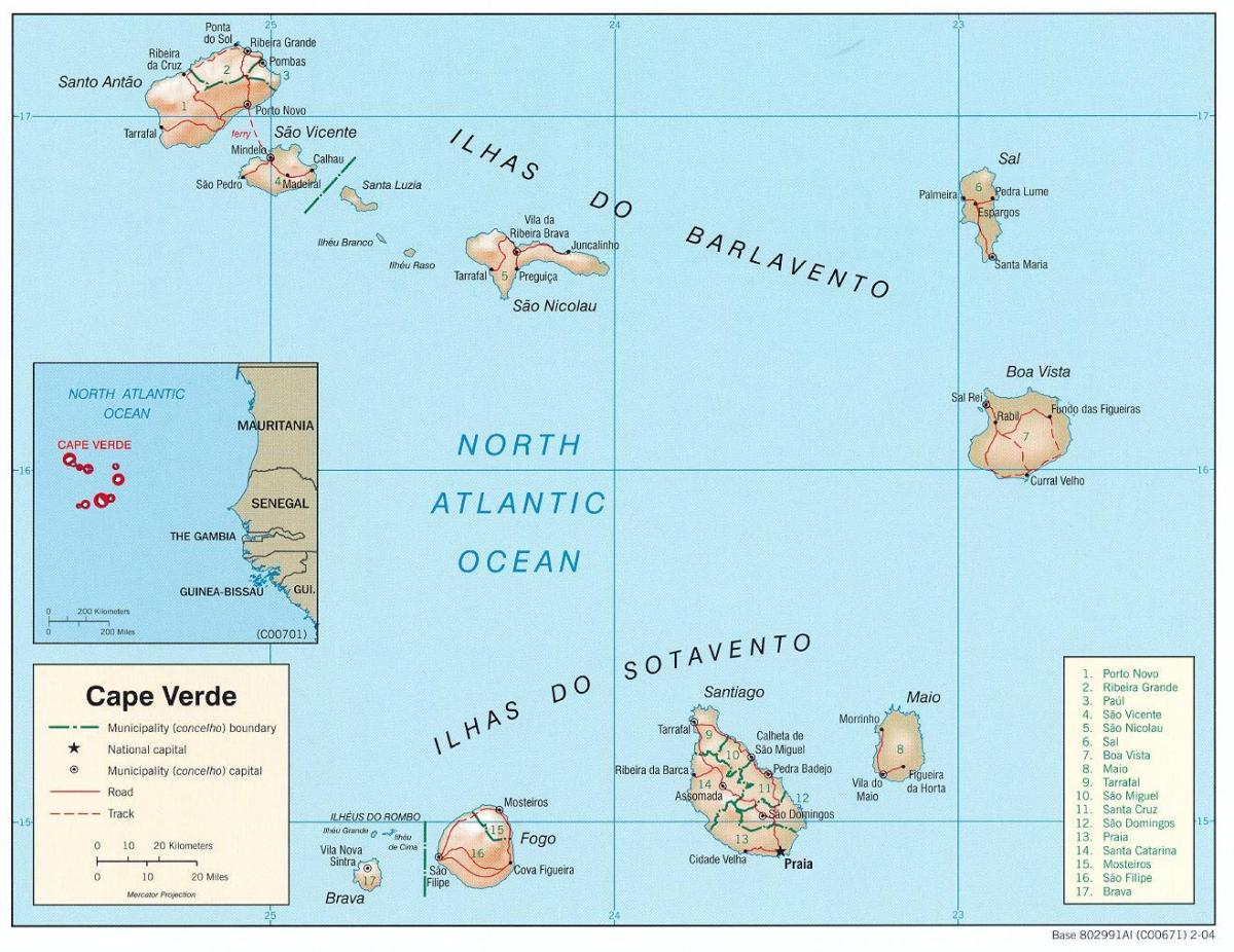 kart som viser Cape Verde
