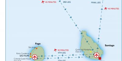 Kart over Kapp Verde flyplasser