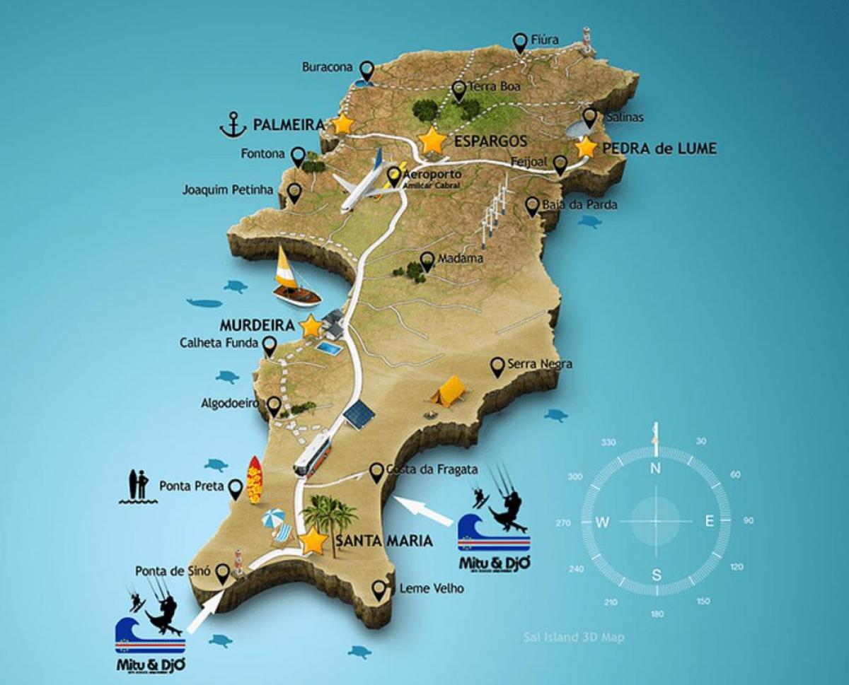 kart av santa maria Cape Verde